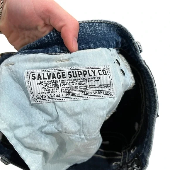 Salvage Supply Co Mens Mayhem Root Regular Fit Jeans Blue Denim Size 33 (34x29) - Picture 7 of 9